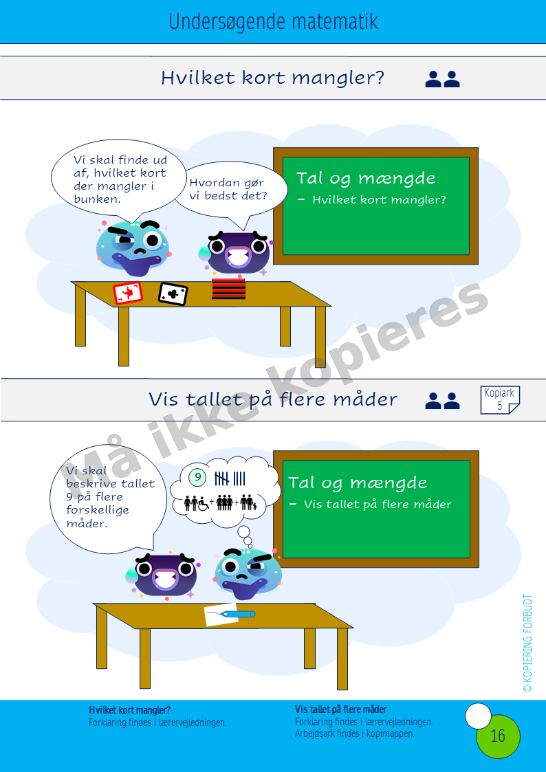 Side 16: Undersøgende matematik med kort og flere repræsentationer